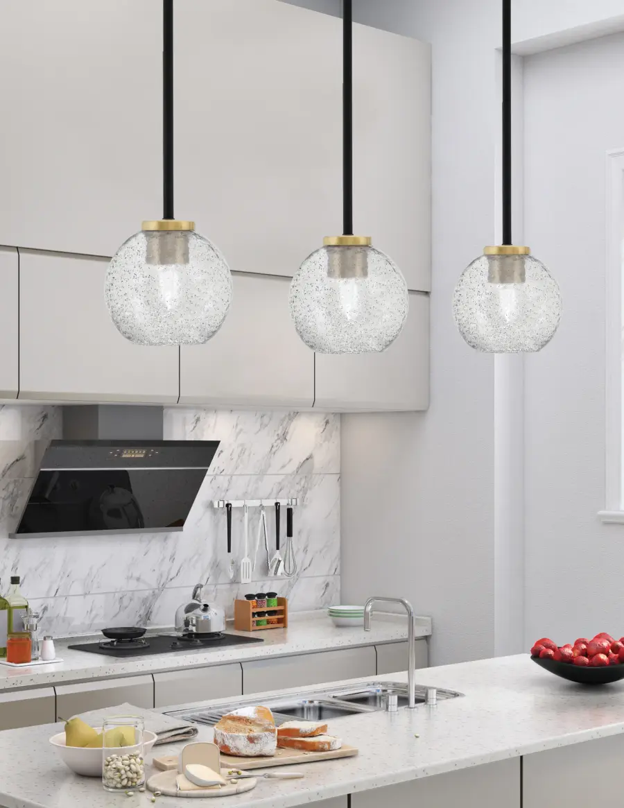 Sandia 1 Light Stem Mini Pendant with Smoke Bubble Glass - Image 3