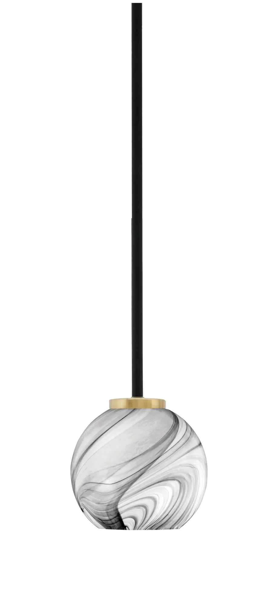 Sandia 1 Light Mini Pendant with Onyx Swirl Glass