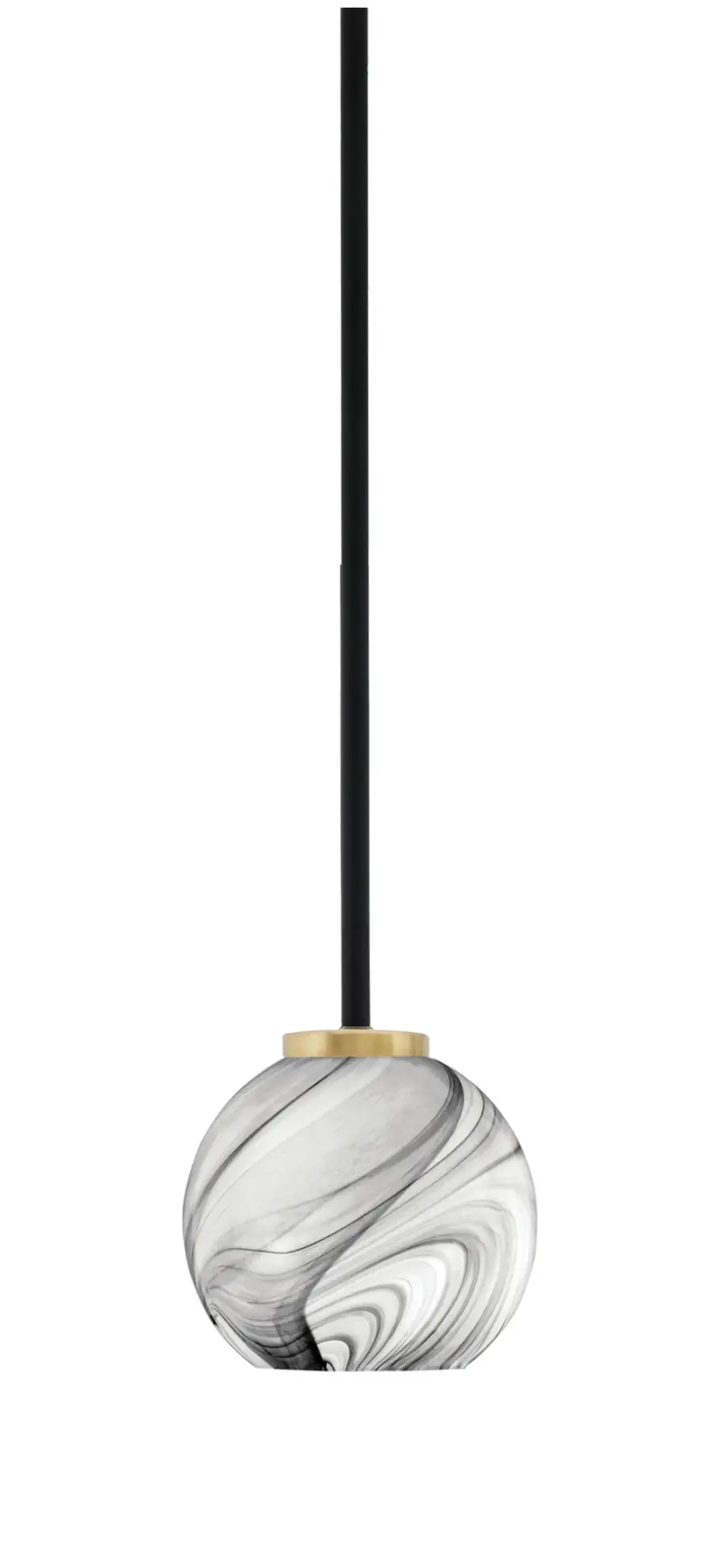 Sandia 1 Light Mini Pendant with Onyx Swirl Glass - Image 1