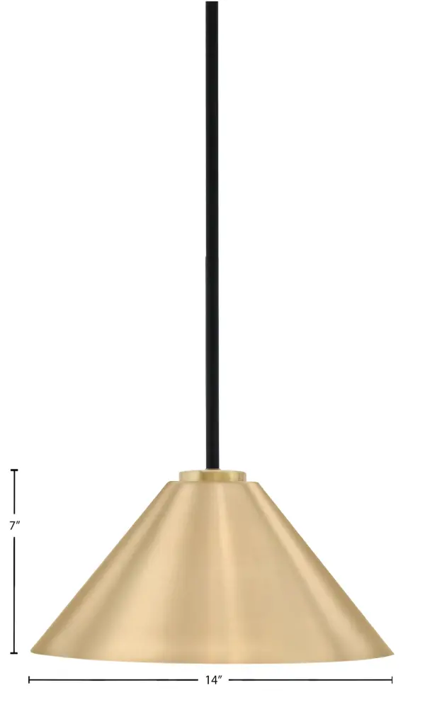 Sandia 1 Light Stem Pendant with Cone Shade - Image 2