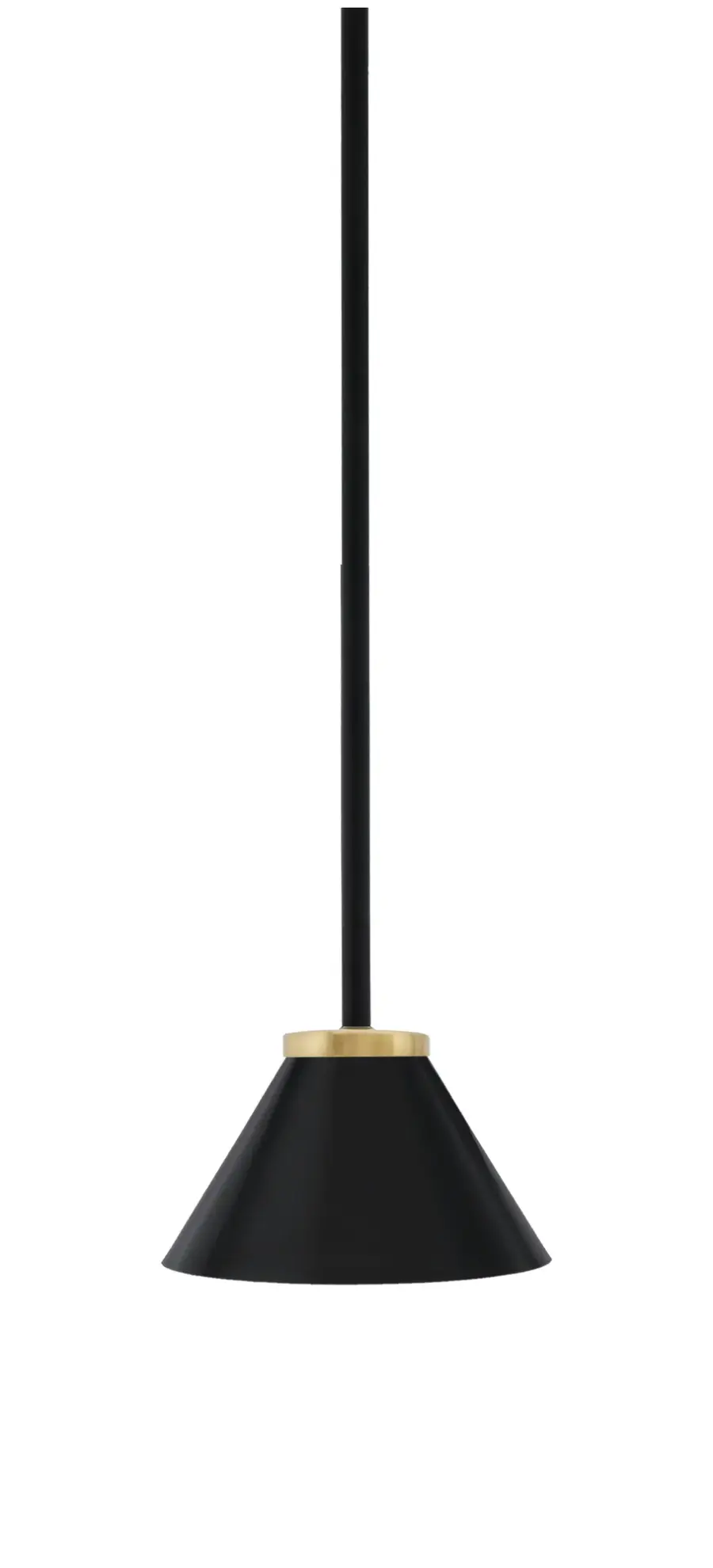 Sandia 1 Light Stem Mini Pendant in Matte Black & New Aged Brass - Image 1