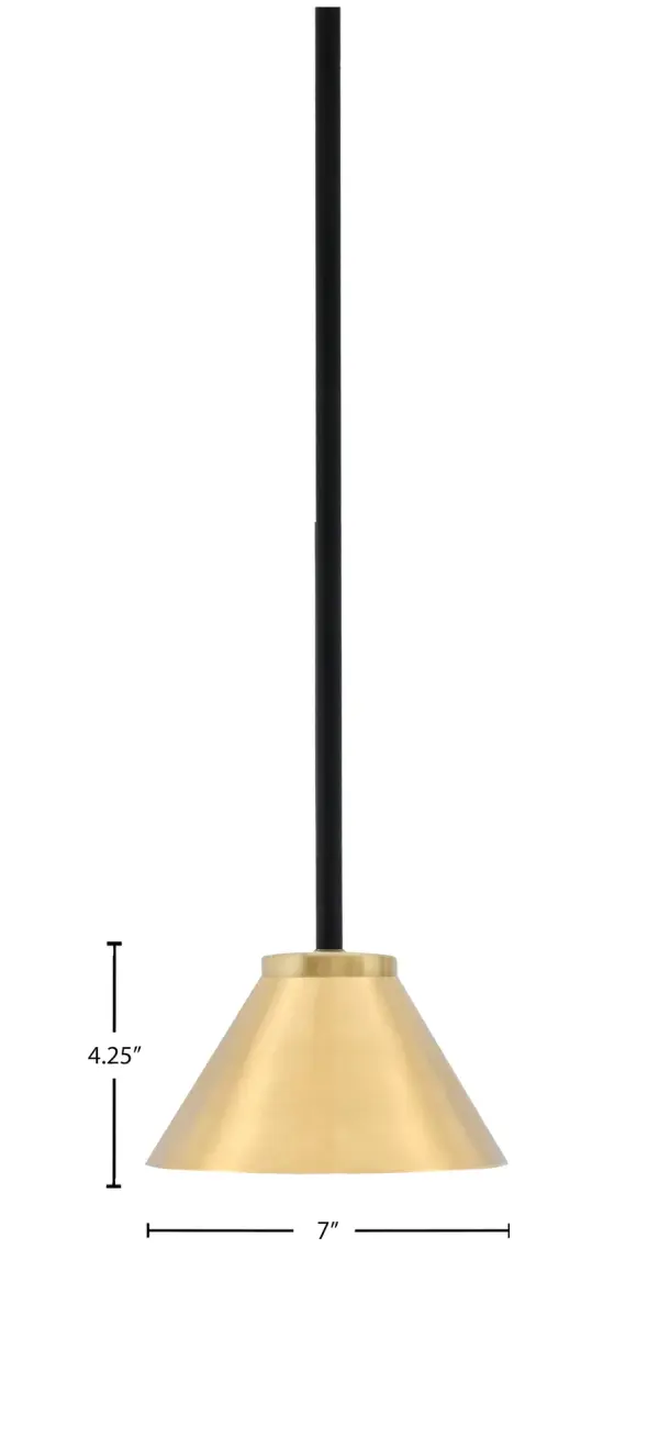 Sandia 1-Light Mini Pendant in Matte Black & New Aged Brass - Image 2