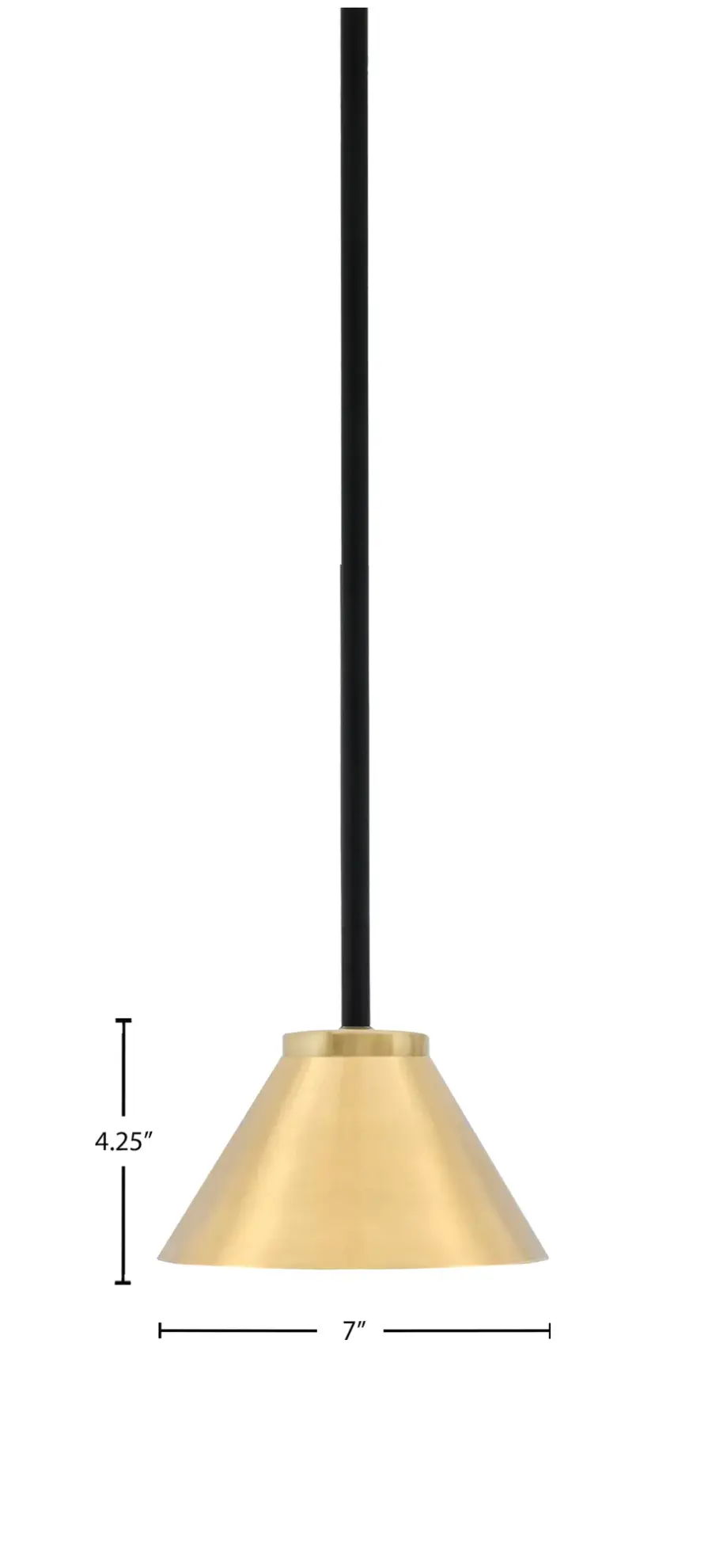 Sandia 1-Light Mini Pendant in Matte Black & New Aged Brass - Image 2