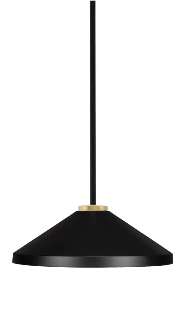 Sandia 1-Light Stem Pendant with Matte Black Cone Shade - Image 1