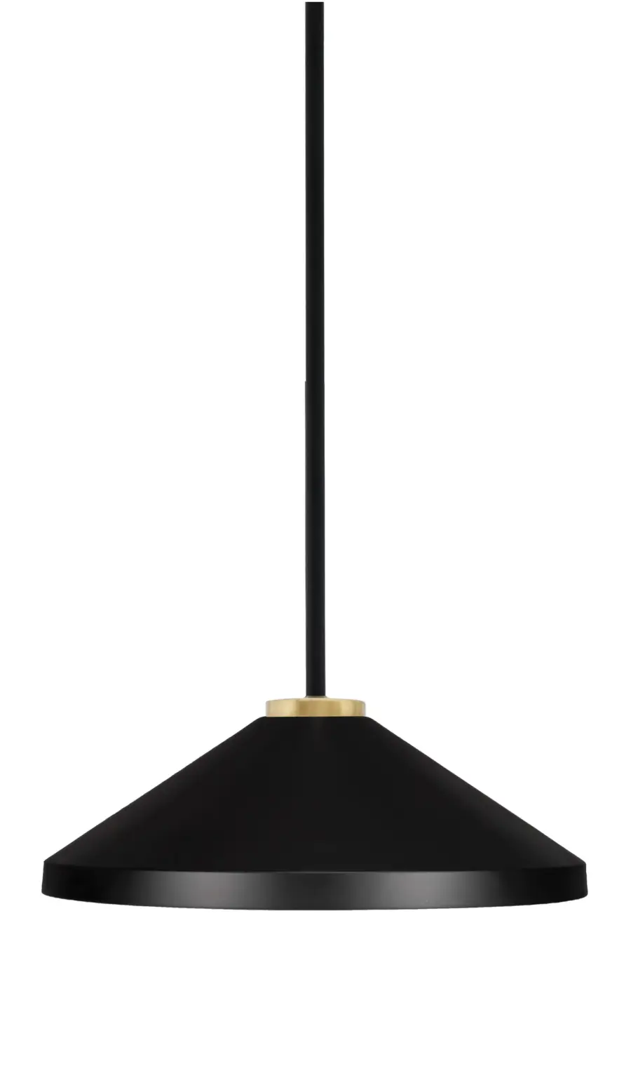 Sandia 1-Light Stem Pendant with Matte Black Cone Shade - Image 1