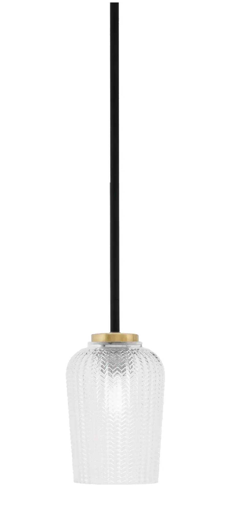 Sandia 1 Light Mini Pendant with Clear Textured Glass - Image 1