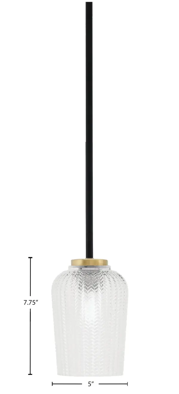 Sandia 1 Light Mini Pendant with Clear Textured Glass - Image 2