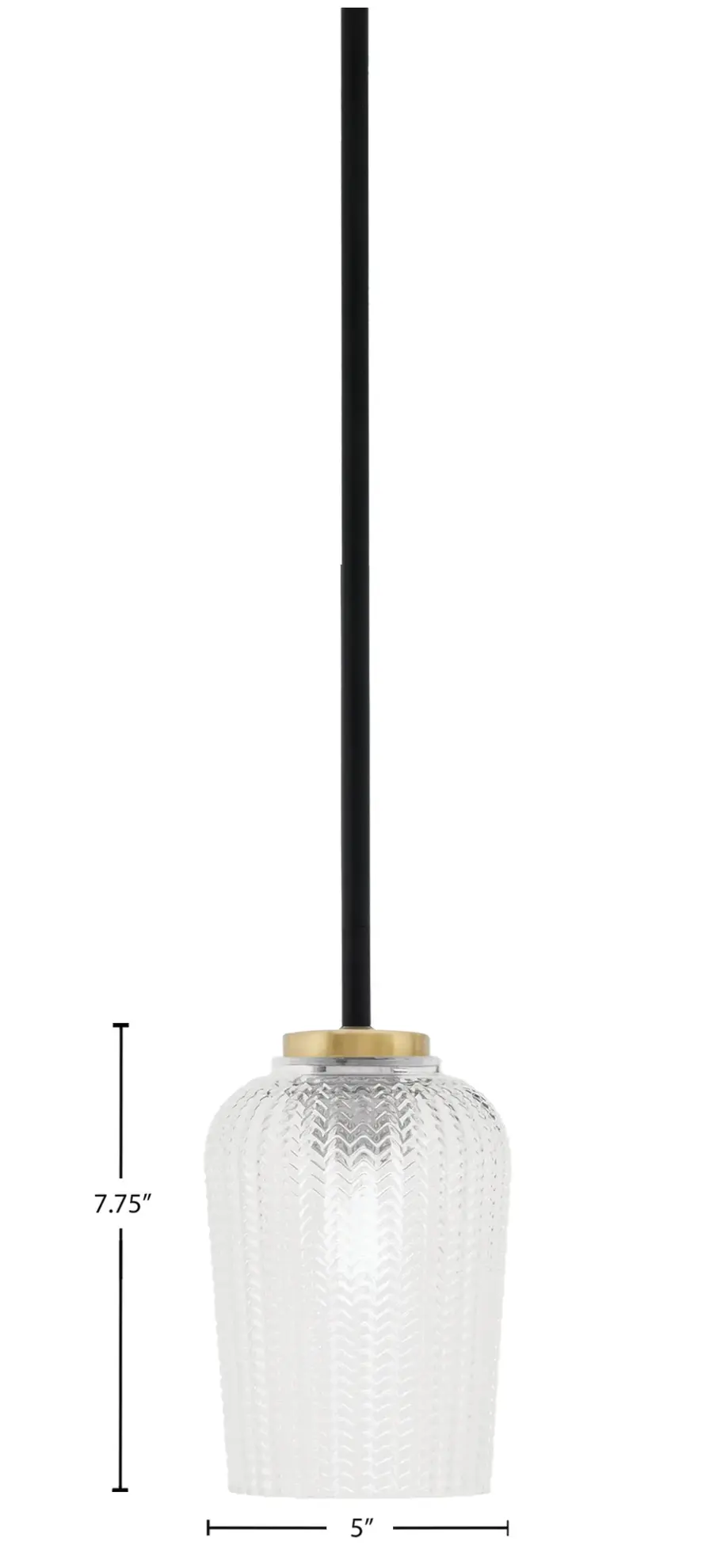 Sandia 1 Light Mini Pendant with Clear Textured Glass - Image 2