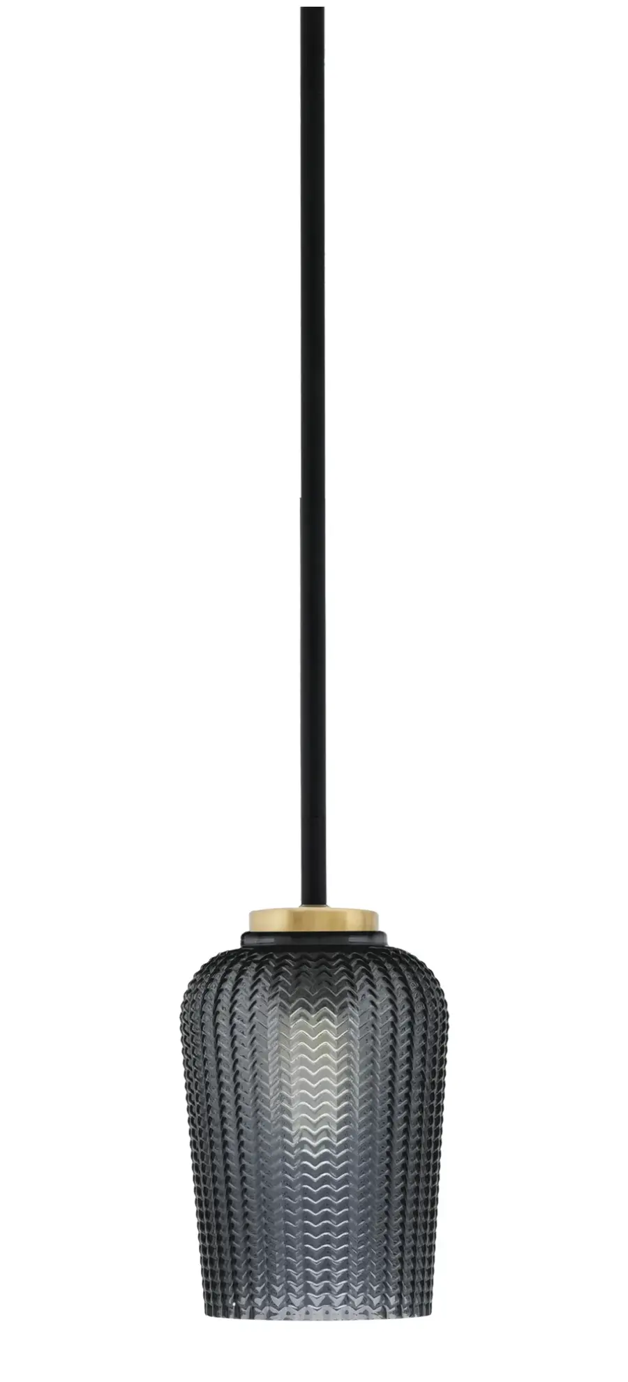 Sandia 1 Light Stem Mini Pendant with Smoke Textured Glass - Image 1