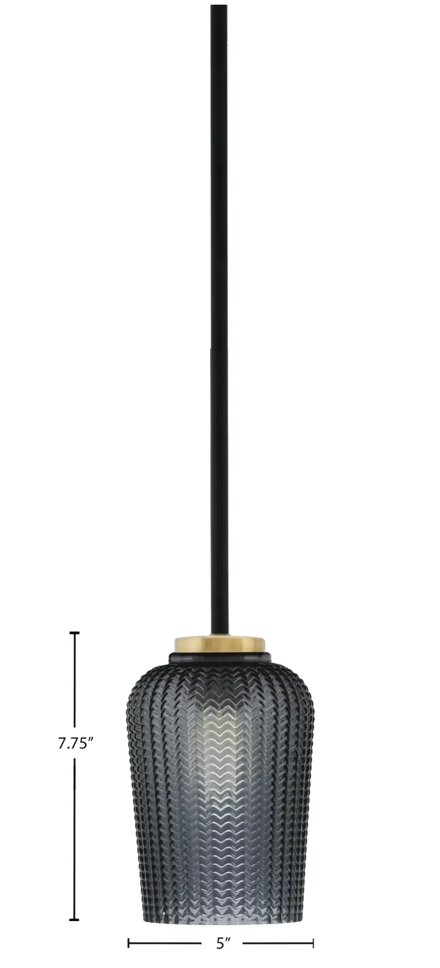 Sandia 1 Light Stem Mini Pendant with Smoke Textured Glass - Image 2