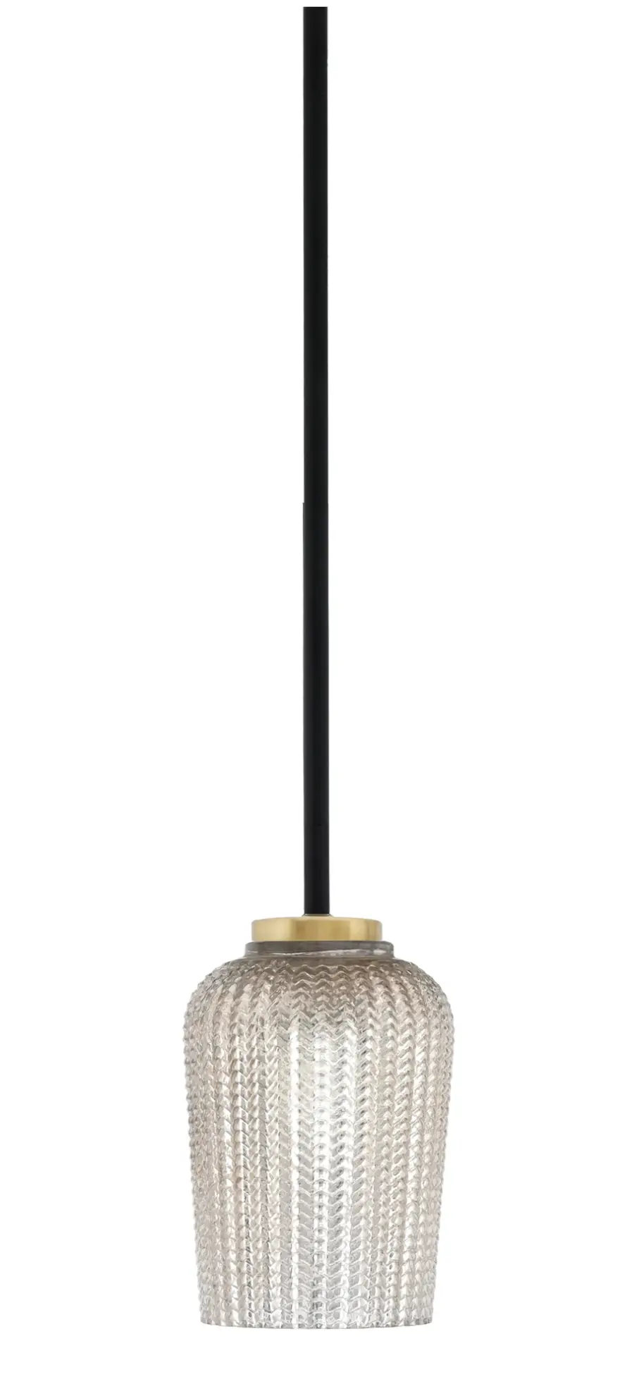 Sandia 1 Light Mini Pendant with Silver Textured Glass - Image 1