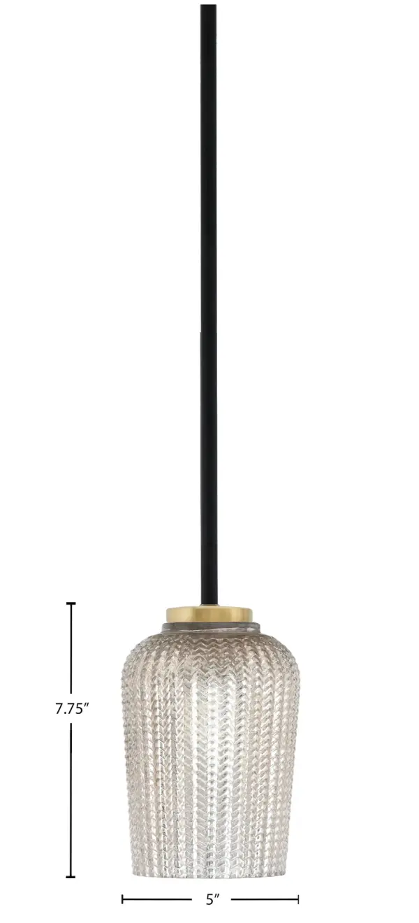Sandia 1 Light Mini Pendant with Silver Textured Glass - Image 2