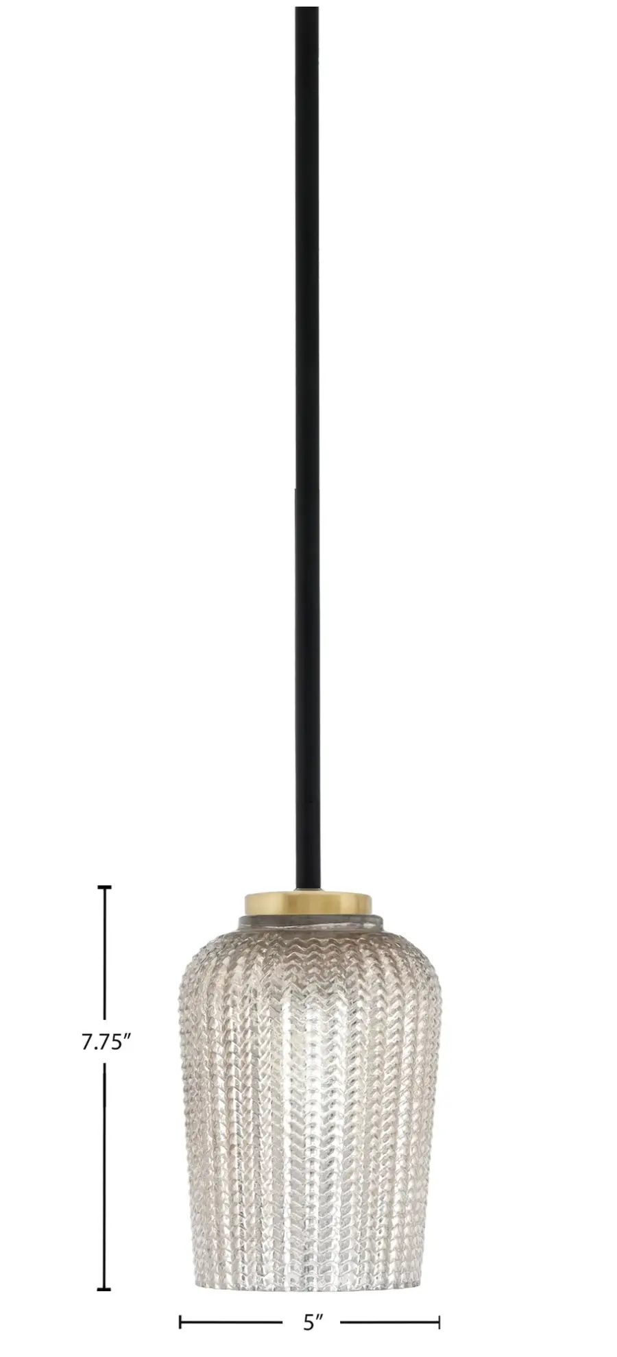 Sandia 1 Light Mini Pendant with Silver Textured Glass - Image 2