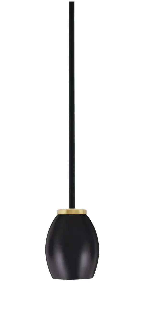 Sandia 1-Light Mini Pendant in Matte Black & New Aged Brass - Image 1