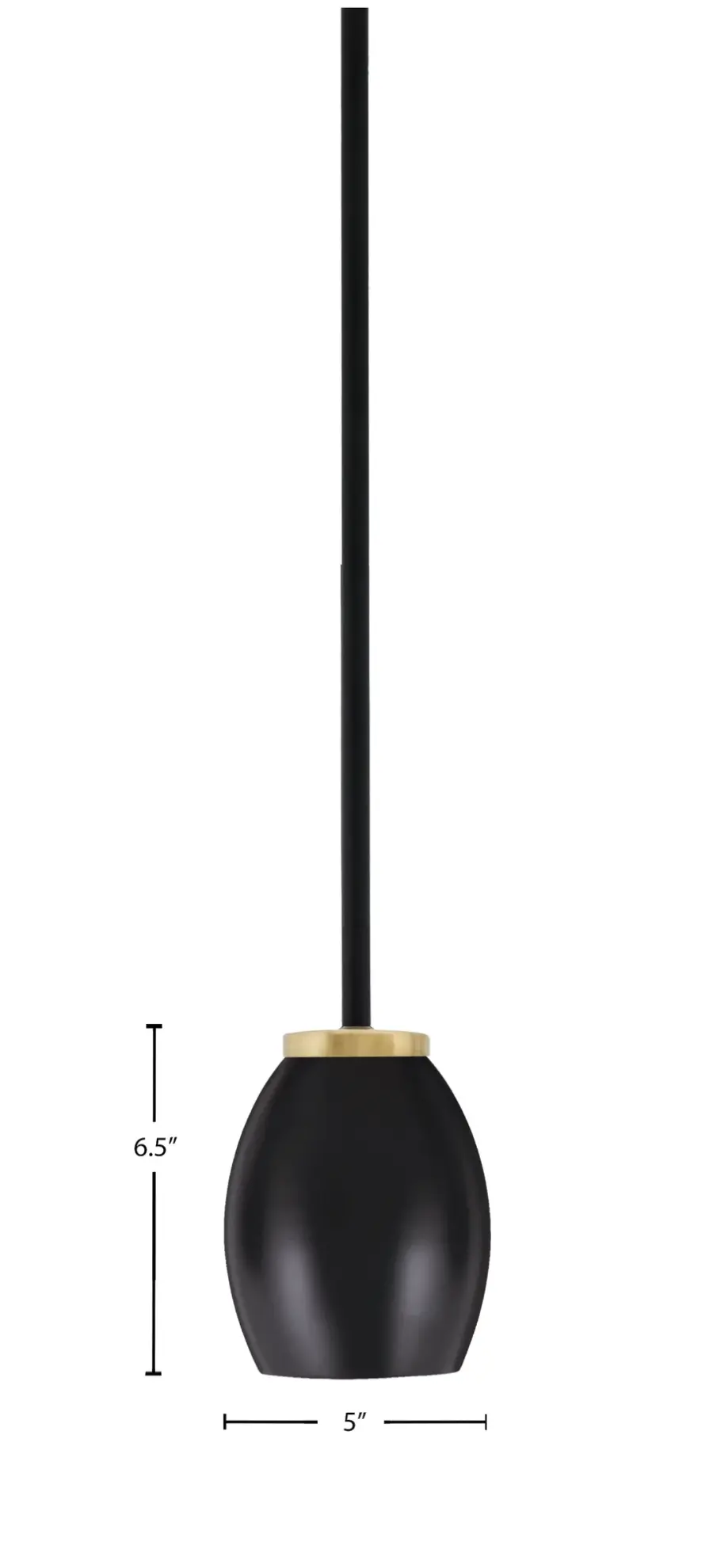 Sandia 1-Light Mini Pendant in Matte Black & New Aged Brass - Image 2