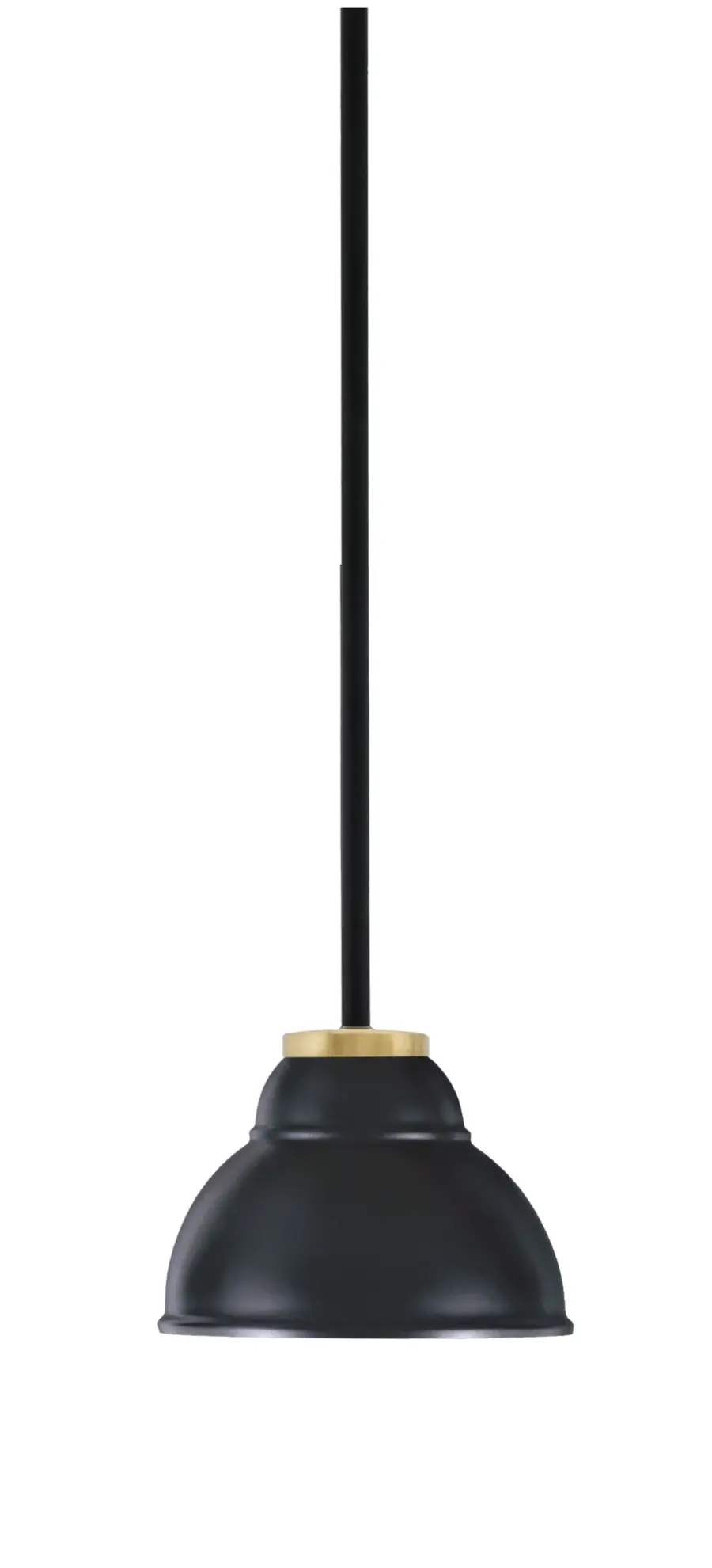 Sandia 1 Light Stem Mini Pendant in Matte Black & New Aged Brass - Image 1
