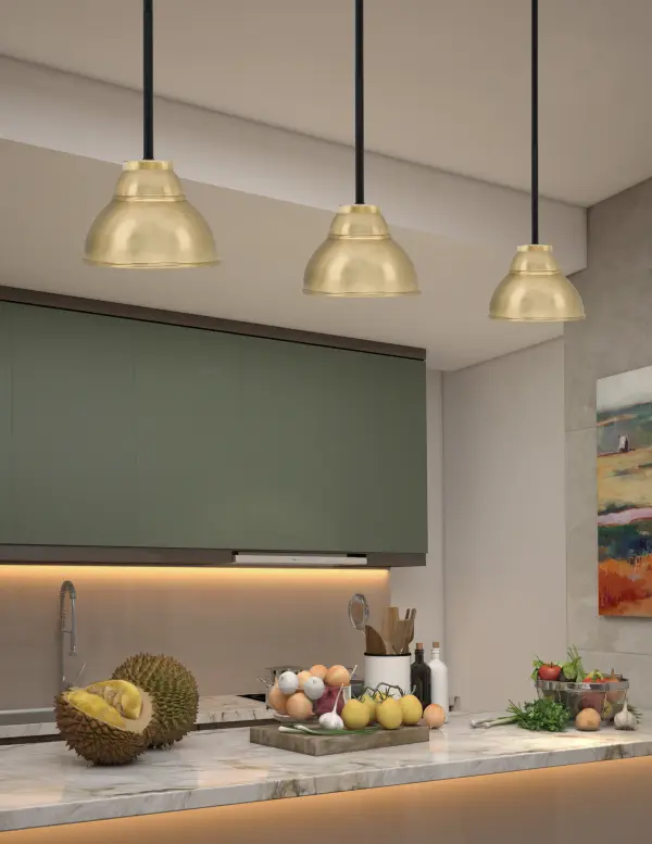 Sandia 1 Light Stem Mini Pendant with Double Bubble Shade - Image 3