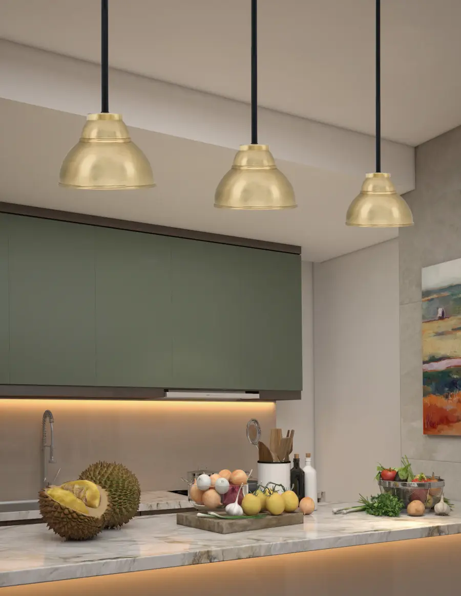 Sandia 1 Light Stem Mini Pendant with Double Bubble Shade - Image 3