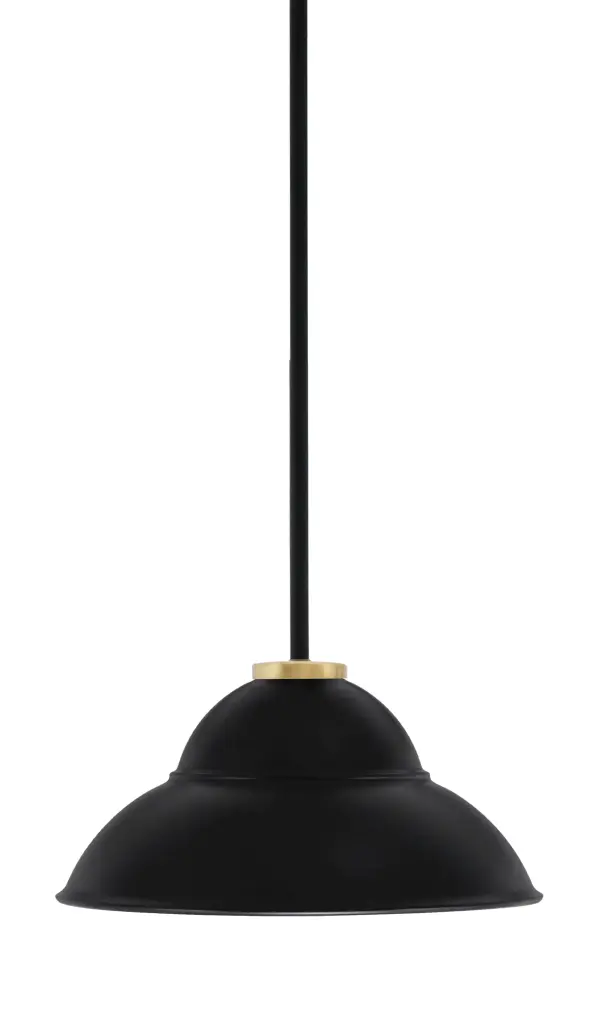 The Sandia pendant combines contemporary design with industrial charm through its matte black and aged brass finish. The 13-inch double bubble shade creates warm, focused lighting perfect for task areas and intimate spaces.