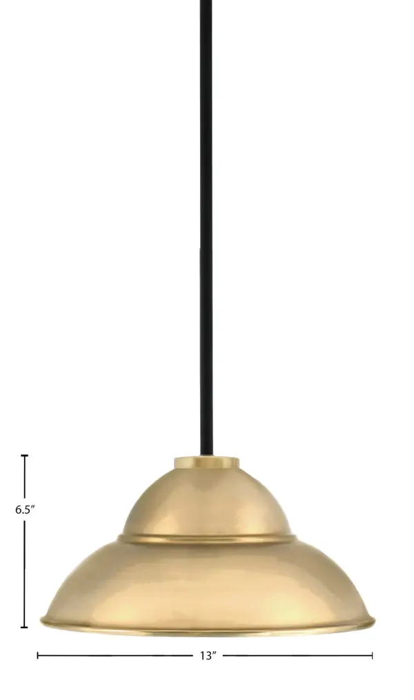 Sandia 1 Light Stem Pendant with Double Bubble Metal Shade - Image 2