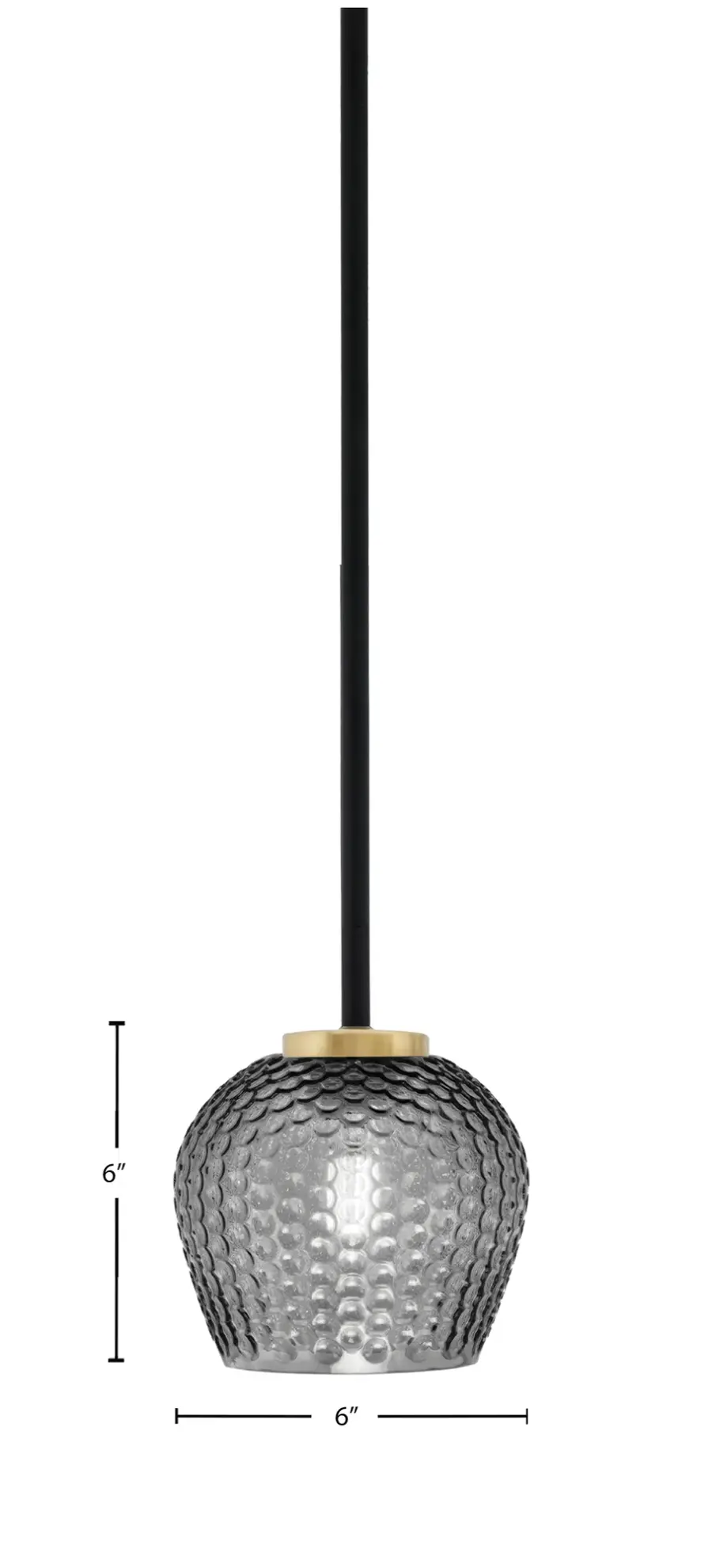 Sandia 1 Light Stem Mini Pendant with Smoke Textured Glass - Image 2