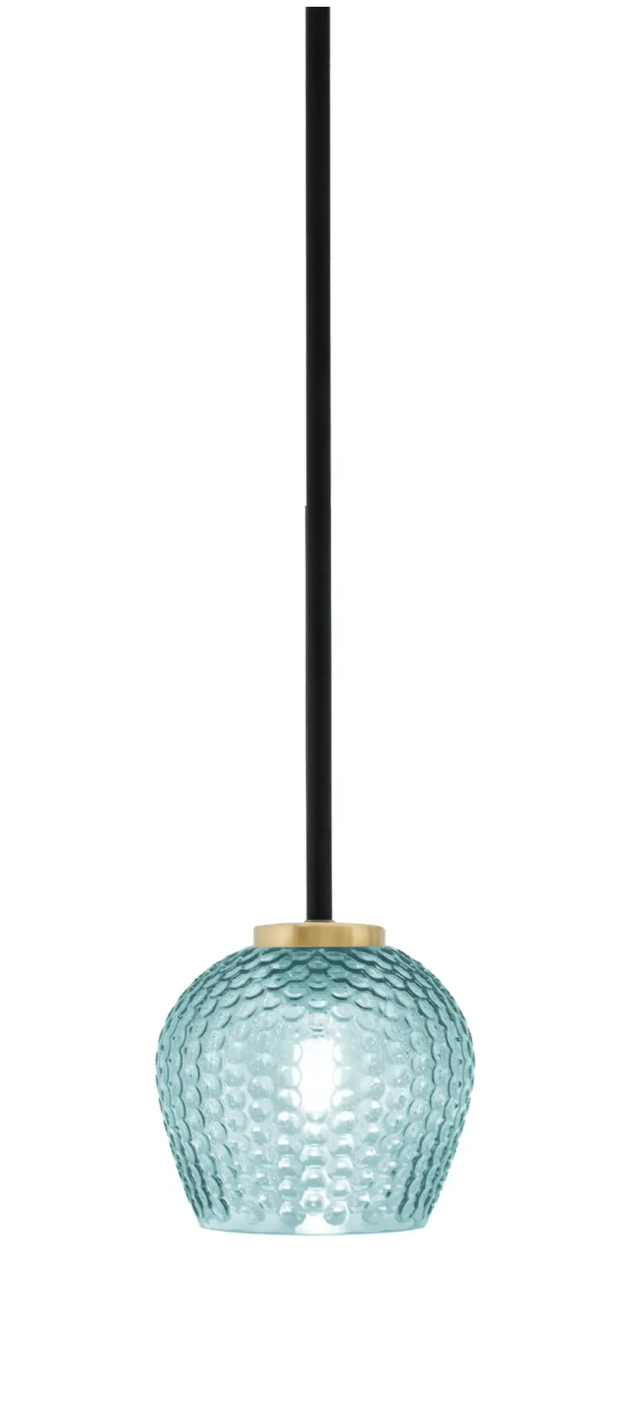 Sandia 1 Light Mini Pendant with Turquoise Glass - Image 1