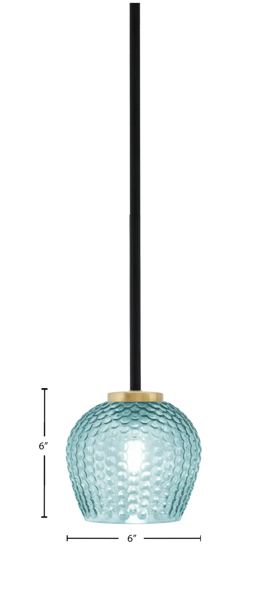 Sandia 1 Light Mini Pendant with Turquoise Glass - Image 2