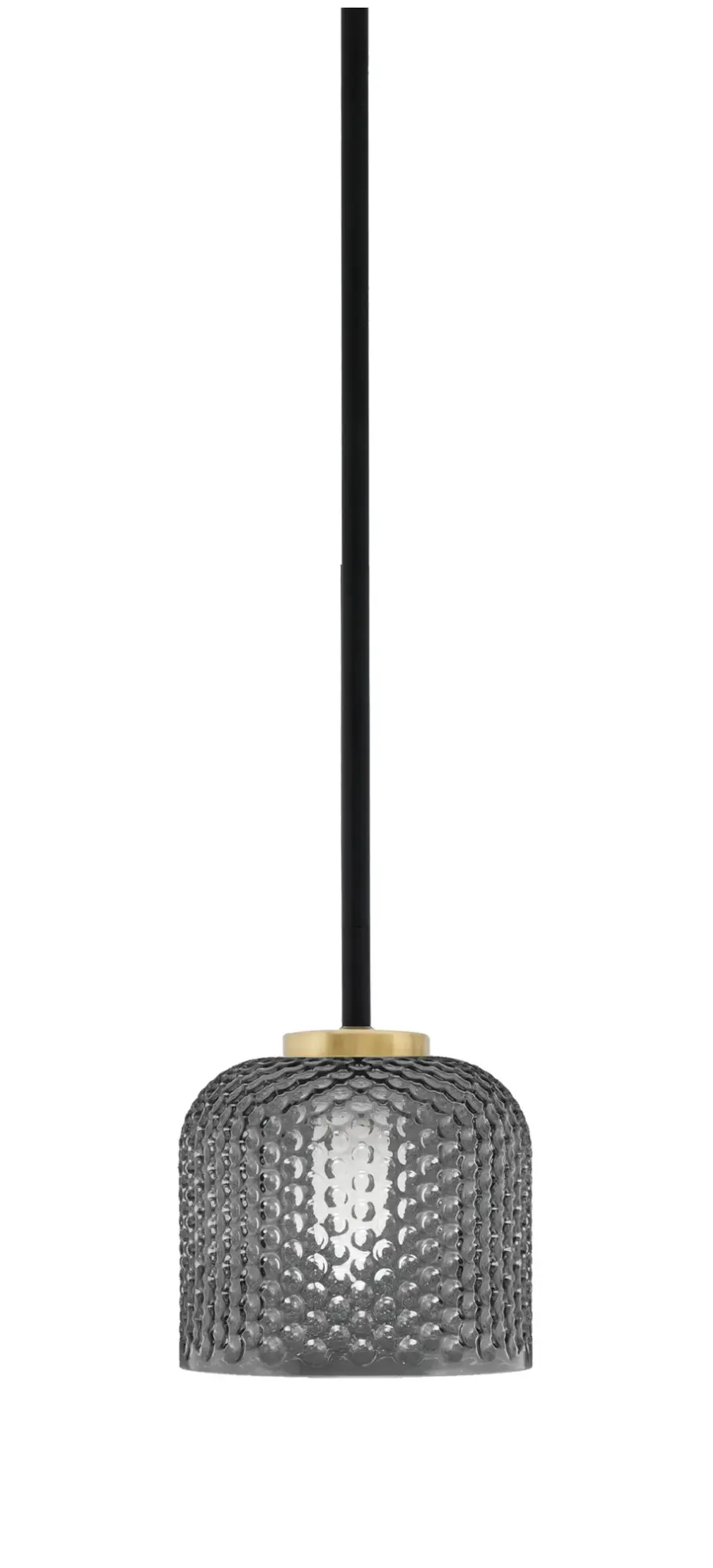 Sandia 1 Light Stem Mini Pendant with Smoke Textured Glass - Image 1