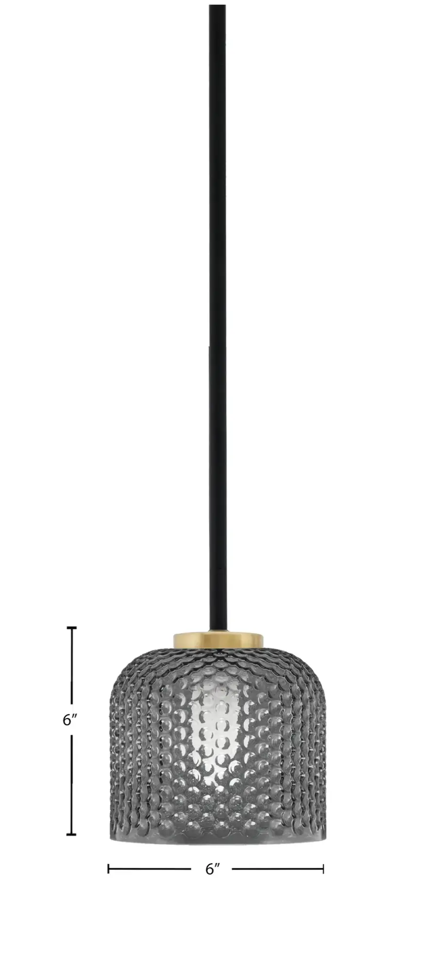 Sandia 1 Light Stem Mini Pendant with Smoke Textured Glass - Image 2