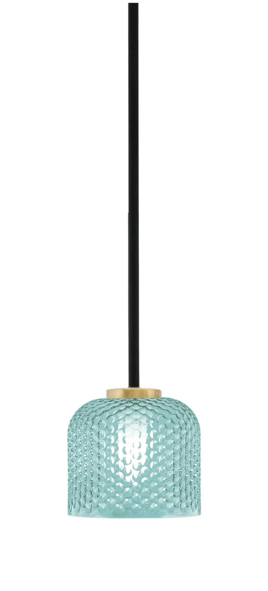 Sandia 1 Light Mini Pendant with Turquoise Glass - Image 1