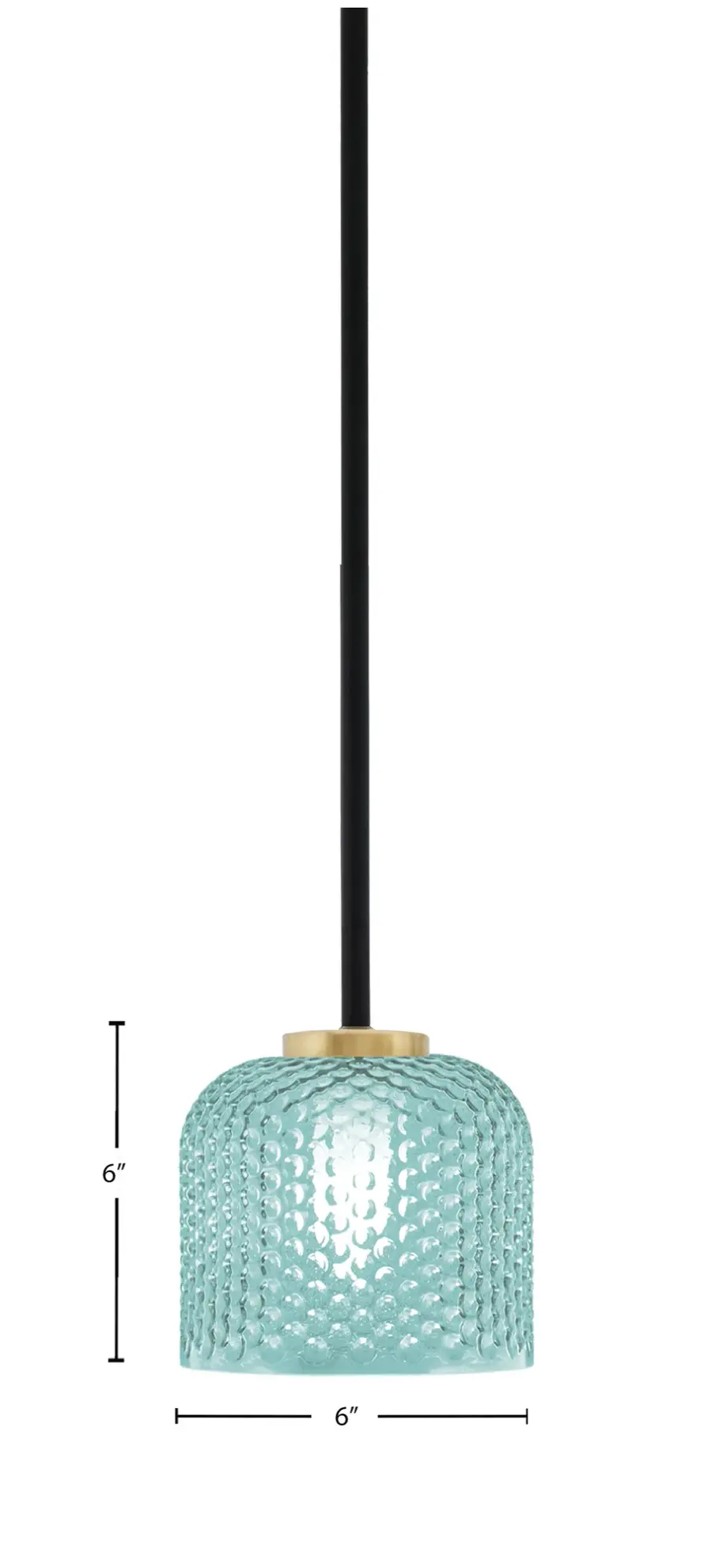 Sandia 1 Light Mini Pendant with Turquoise Glass - Image 2