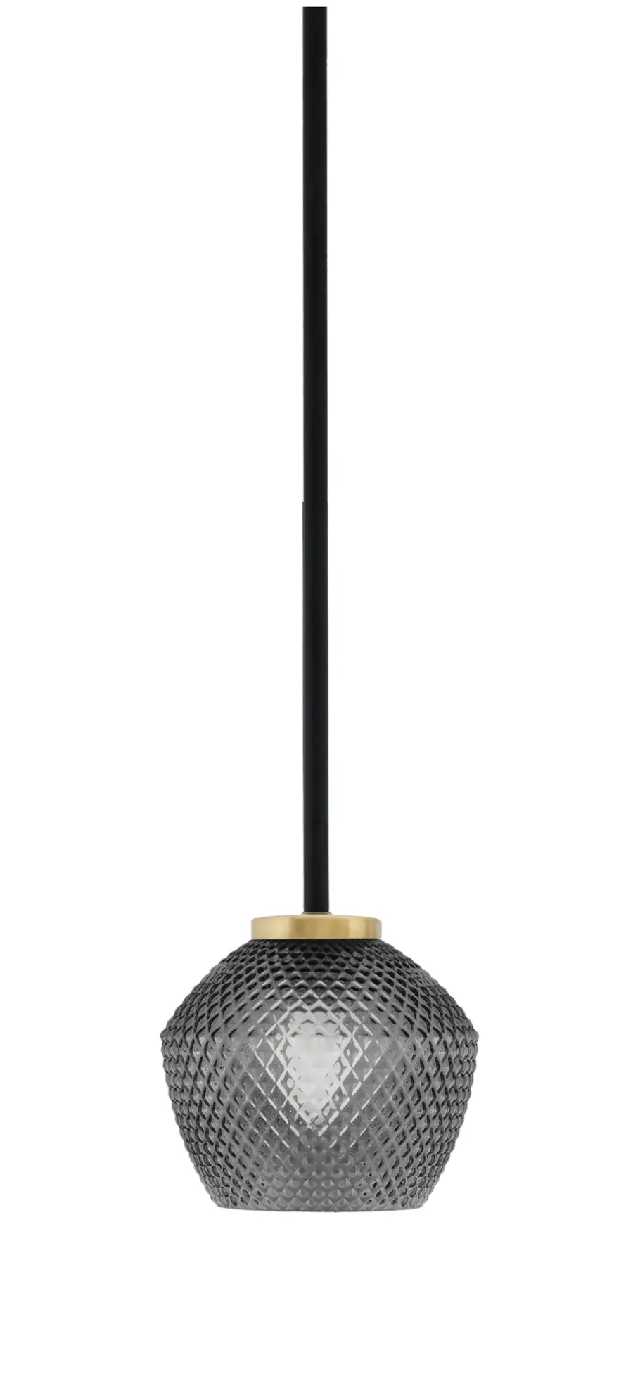Sandia 1-Light Mini Pendant with Smoke Textured Glass - Image 1