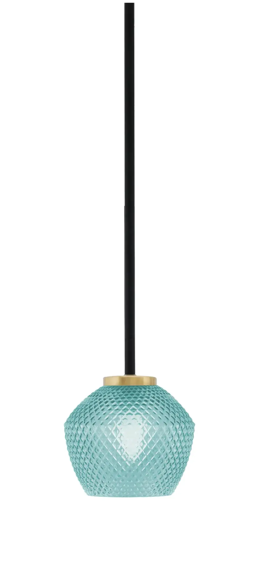 Sandia 1 Light Mini Pendant with Turquoise Glass - Image 1