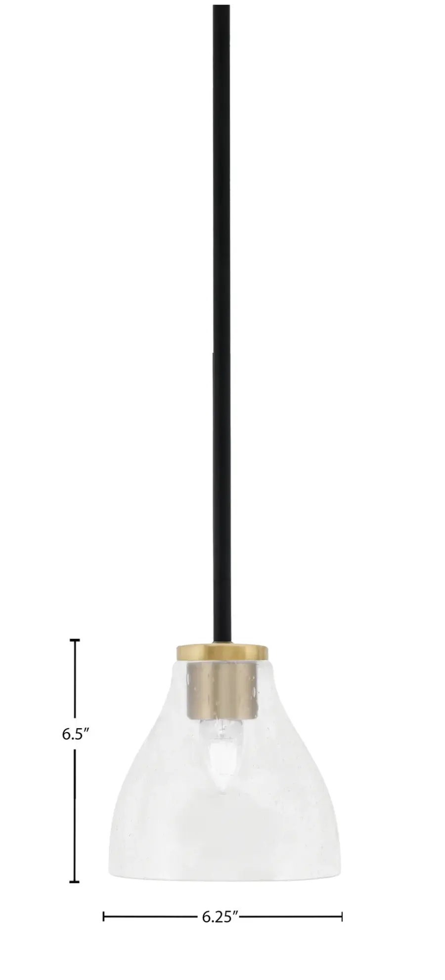 Sandia 1 Light Mini Pendant with Clear Bubble Glass - Image 2