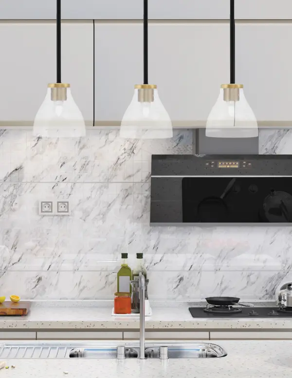 Sandia 1 Light Mini Pendant with Clear Bubble Glass - Image 3