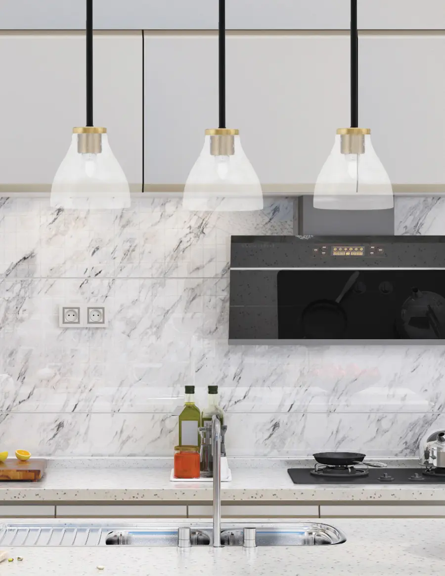 Sandia 1 Light Mini Pendant with Clear Bubble Glass - Image 3