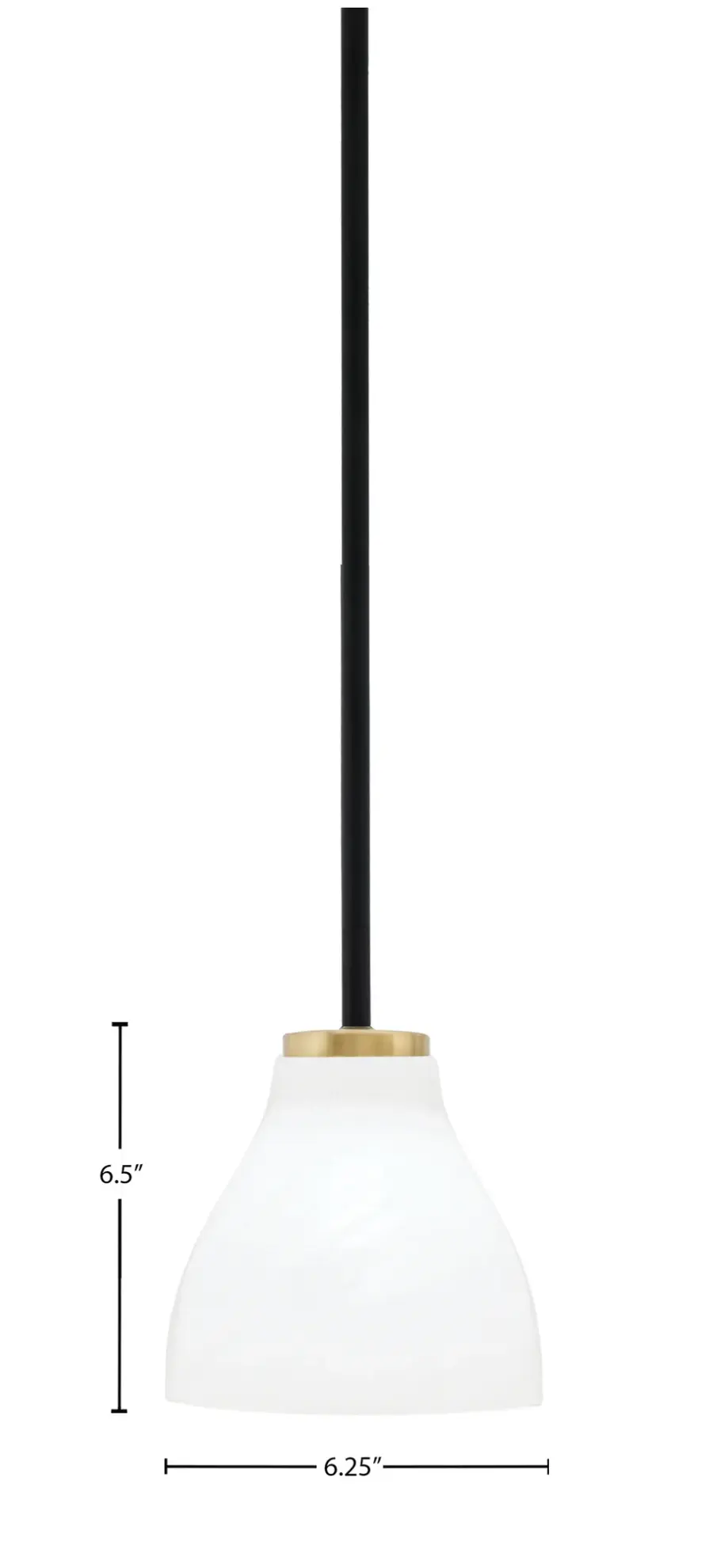Sandia 1 Light Mini Pendant with White Marble Glass - Image 2