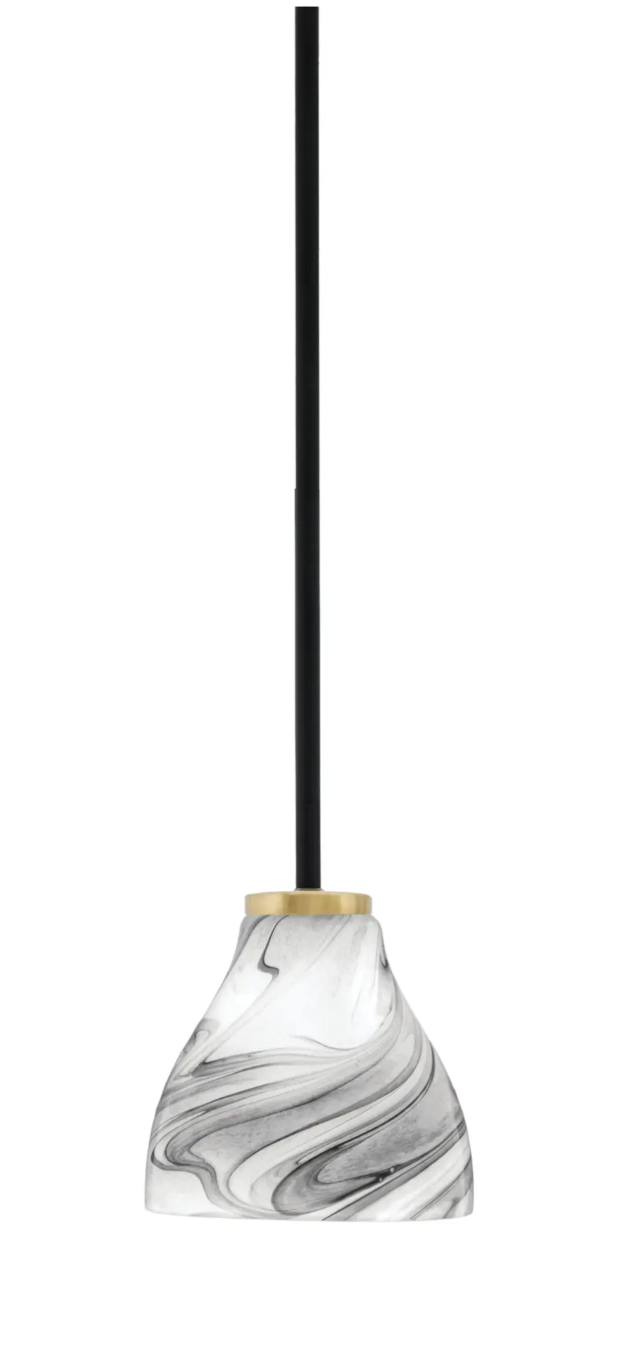Sandia 1-Light Mini Pendant with Onyx Swirl Glass - Image 1