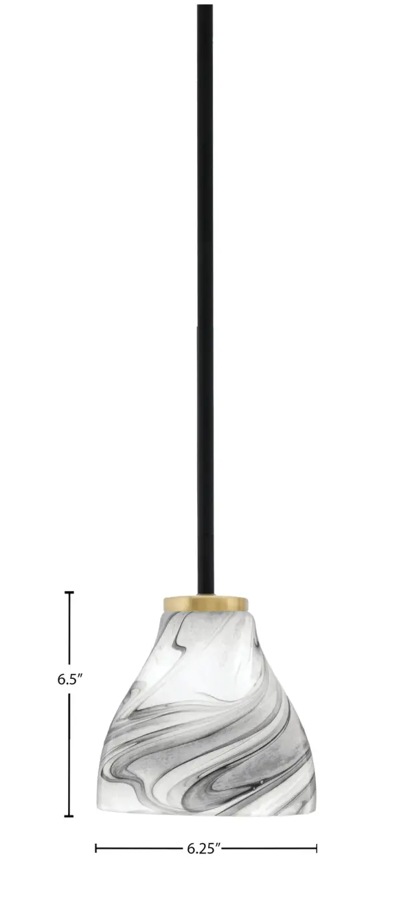 Sandia 1-Light Mini Pendant with Onyx Swirl Glass - Image 2