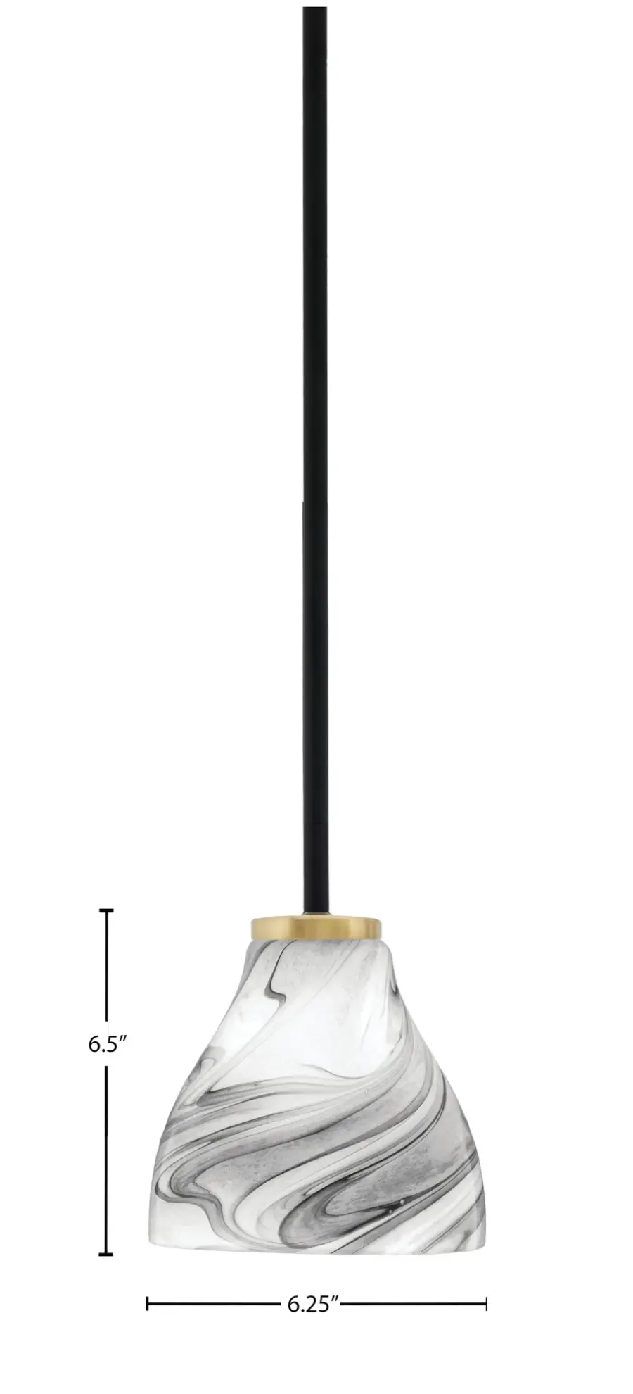 Sandia 1-Light Mini Pendant with Onyx Swirl Glass - Image 2
