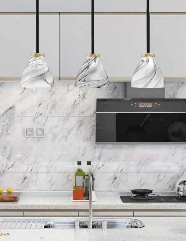 Sandia 1-Light Mini Pendant with Onyx Swirl Glass - Image 3