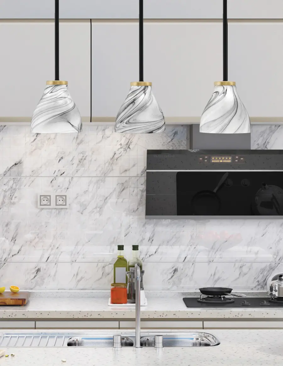 Sandia 1-Light Mini Pendant with Onyx Swirl Glass - Image 3