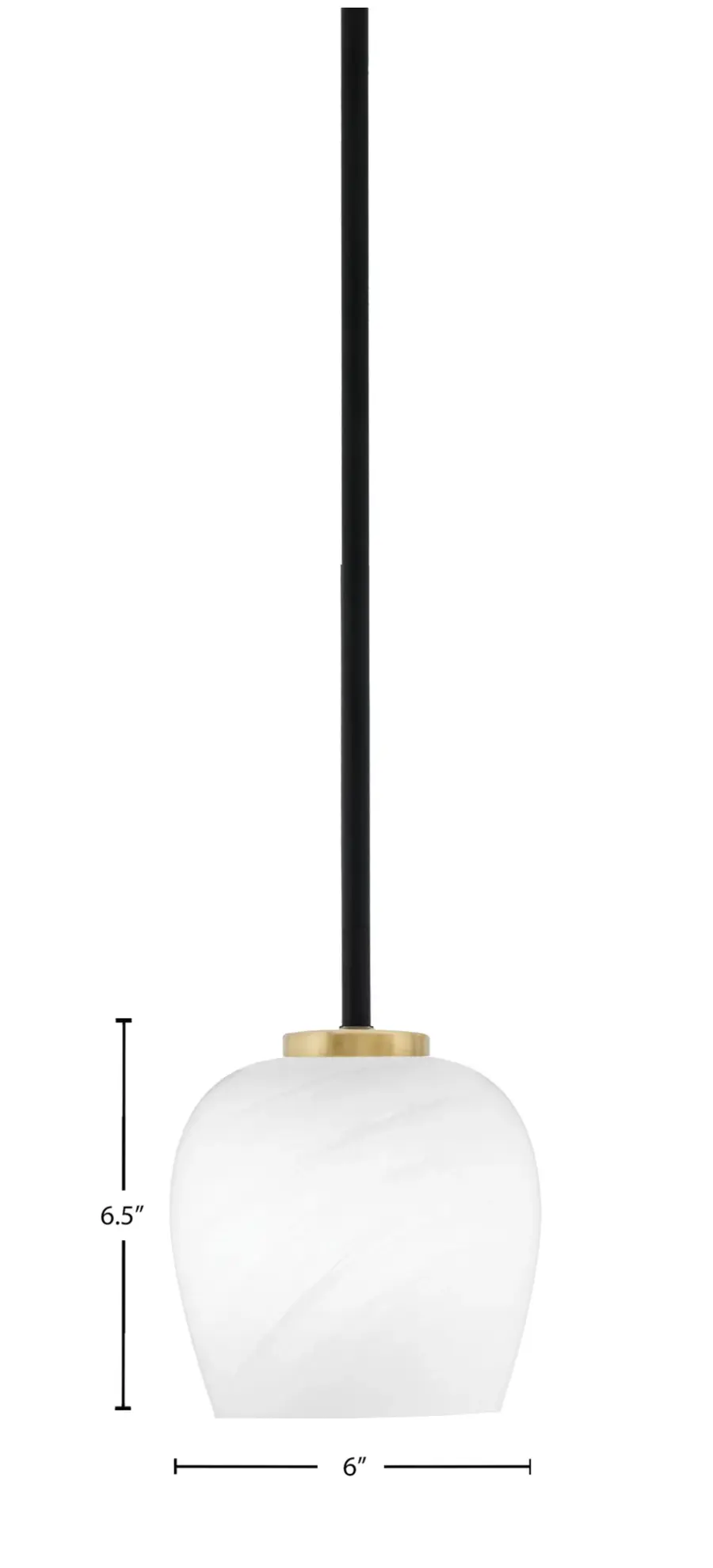 Sandia 1 Light Mini Pendant with White Marble Glass - Image 2