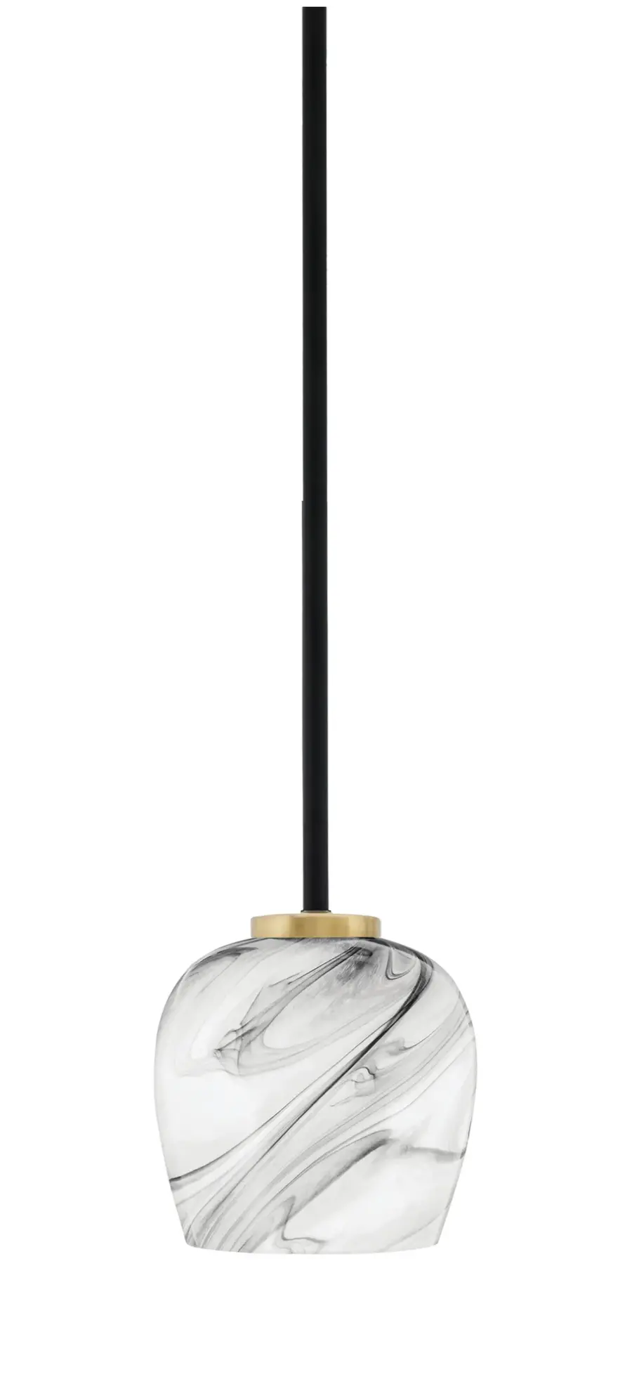 Sandia 1 Light Mini Pendant with Onyx Swirl Glass - Image 1