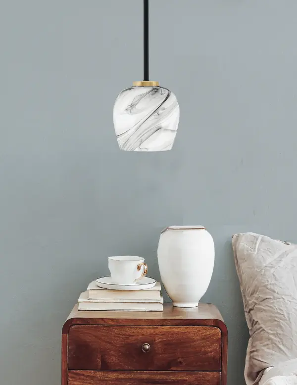 Sandia 1 Light Mini Pendant with Onyx Swirl Glass - Image 3
