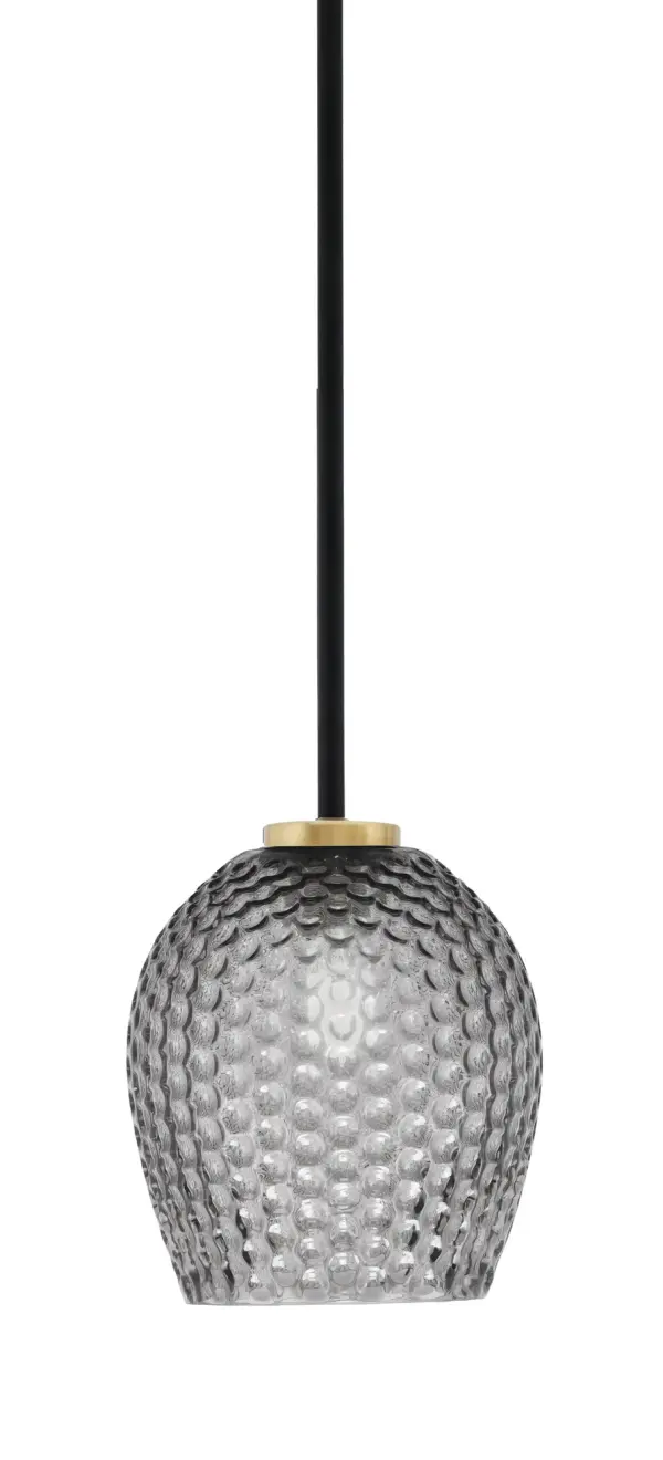Sandia 1 Light Stem Mini Pendant with Smoke Textured Glass - Image 1