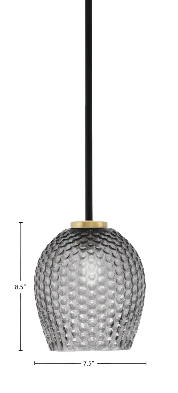 Sandia 1 Light Stem Mini Pendant with Smoke Textured Glass - Image 2