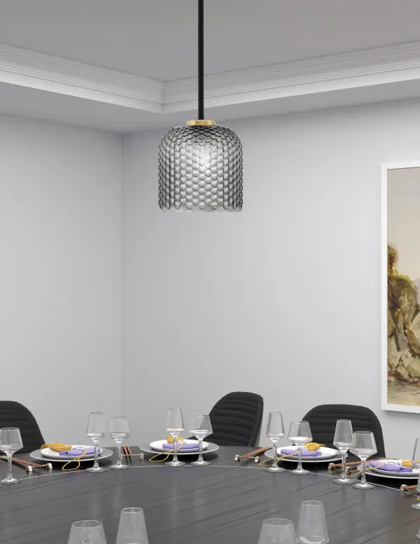 Sandia 1-Light Mini Pendant with Smoke Textured Glass - Image 3