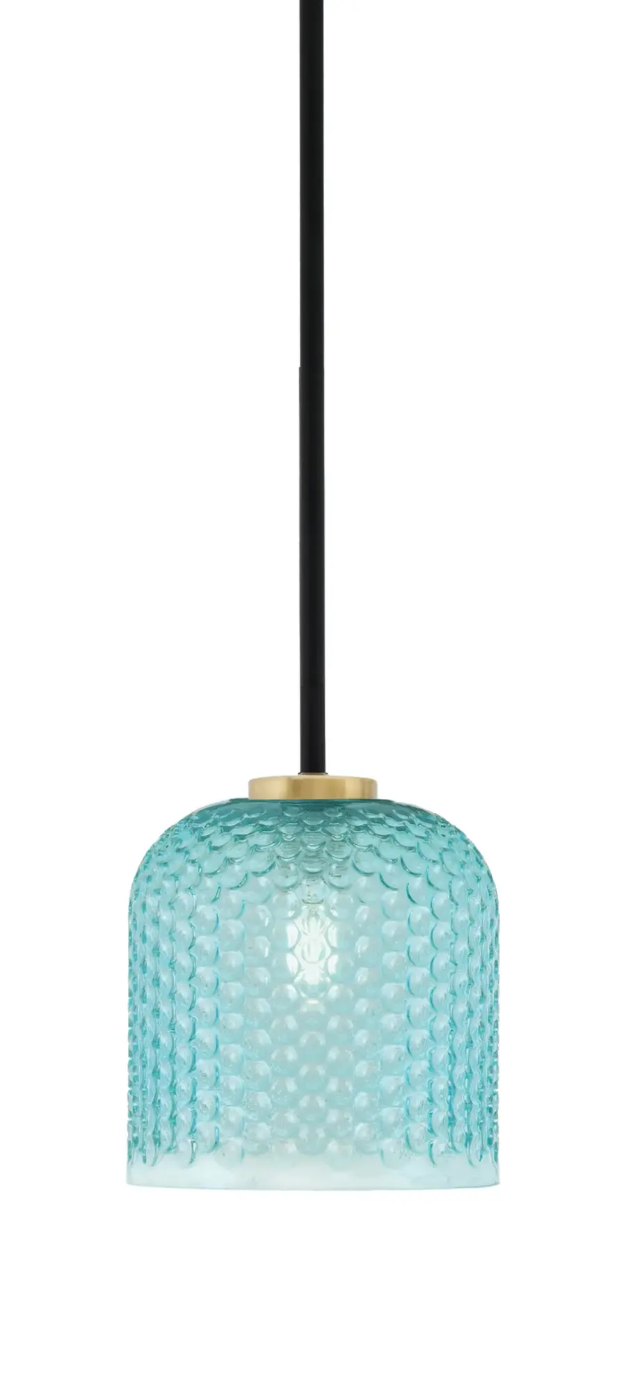 Sandia 1 Light Mini Pendant with Turquoise Glass - Image 1