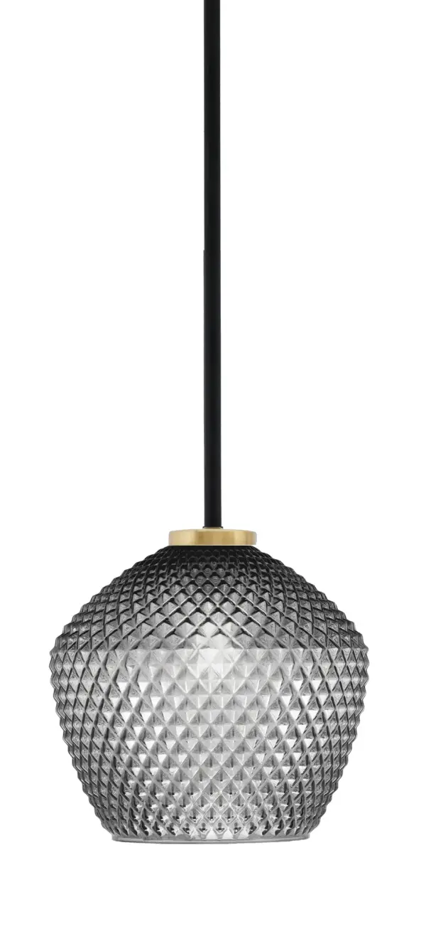 Sandia 1-Light Mini Pendant with Smoke Textured Glass - Image 1